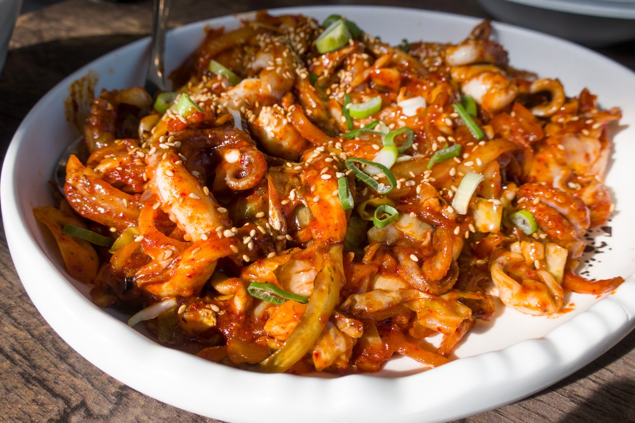 Nakji Bokkeum (Spicy Stir Fried Octopus)