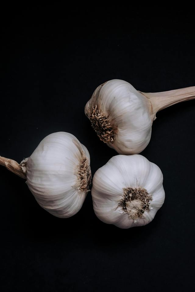garlic bulbs soaked
