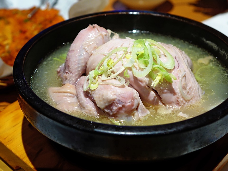 samgye-tang young whole chicken soup