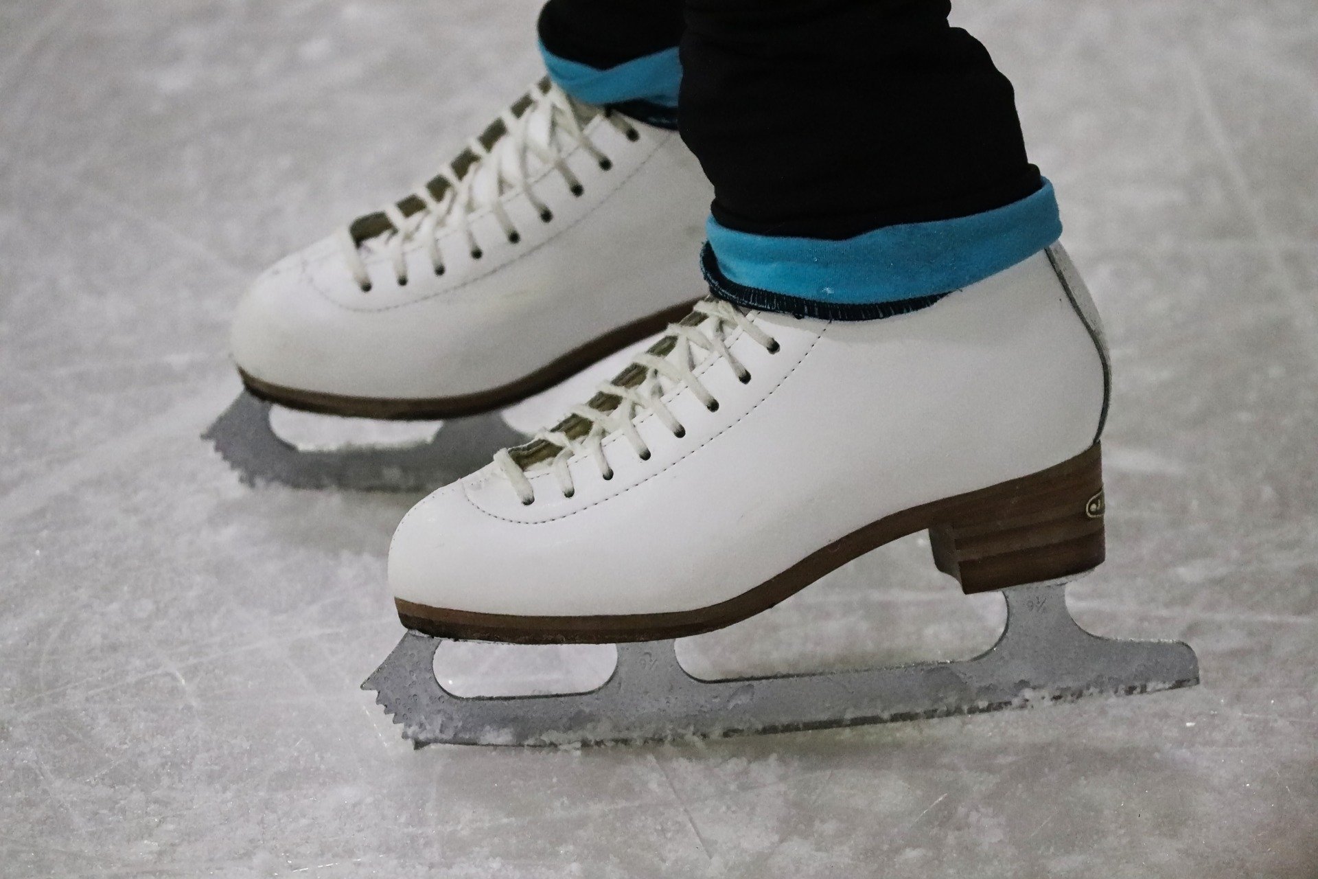 person wearing ice skating shoes