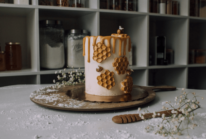 a decorated minimalist cake