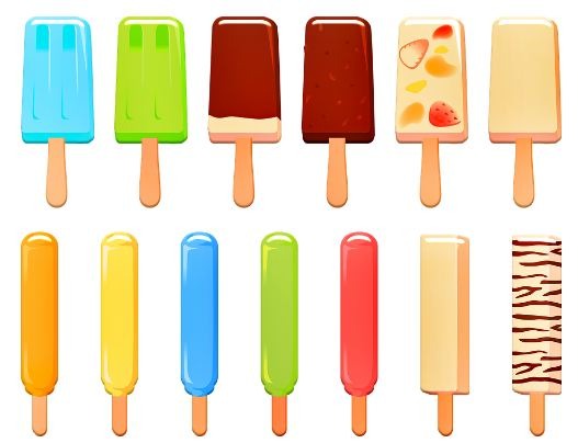 ice pop in different flavors
