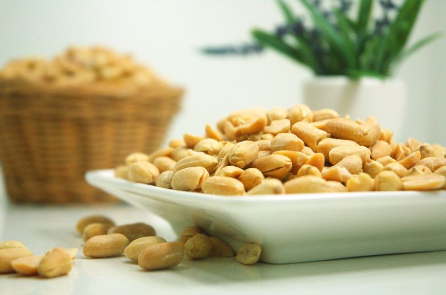 peanuts, a bowl of peanuts, a basket of peanuts, plant