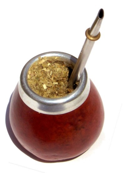 mate in a traditional bowl with the metal sieve straw
