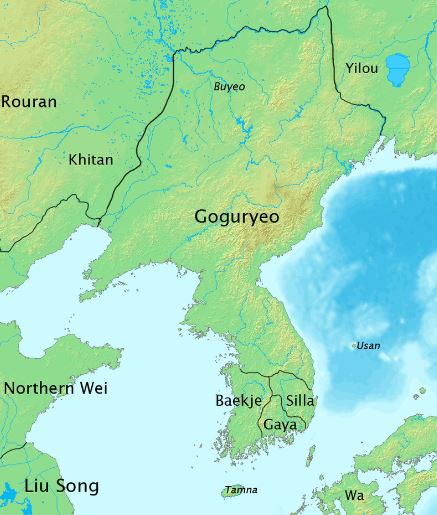 The Map of Goguryeo in 476 AD