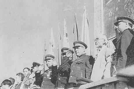 Welcome celebration for the Red Army in Pyongyang on 14 October 1945