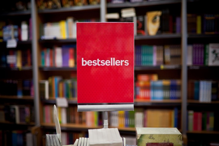 Bestsellers area in bookstore