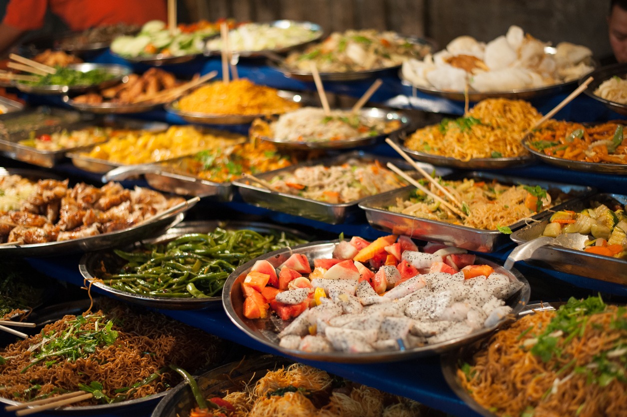 Food buffet in Luang Prabang